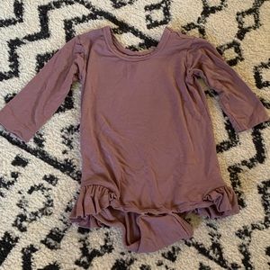 6-12 mos Kate Quinn skirted plum onesie EUC